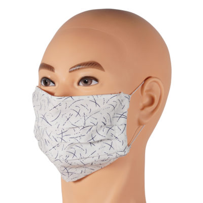 Mund-Nasen-Maske, 2-lagig mit Falten, kochfest und wiederverwendbar in verschiedenen Ausführungen