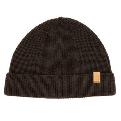Knitted Merino Wool Hat in the Colour Chocolate Size M/L